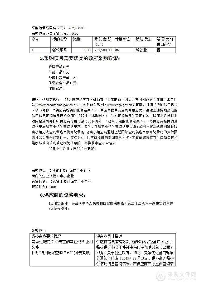 福建省安全生产科学研究院干部职工午餐服务采购项目