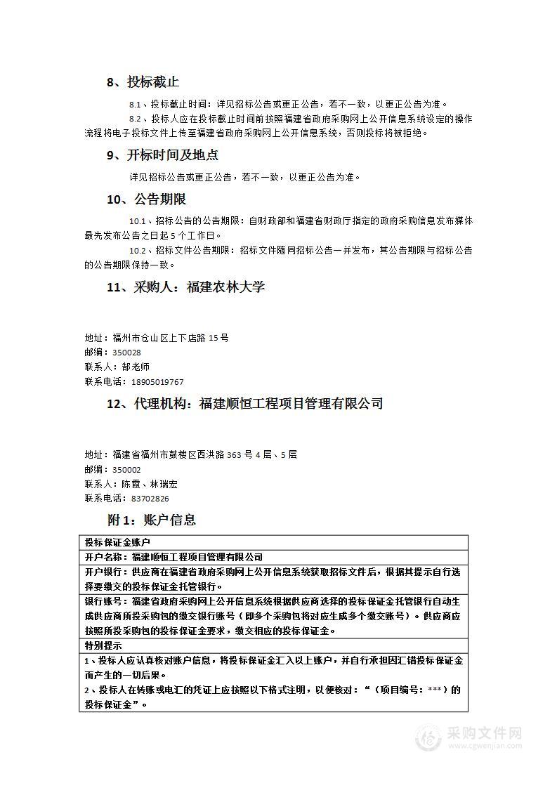 福建农林大学园艺学院智能光谱仪等一批设备采购