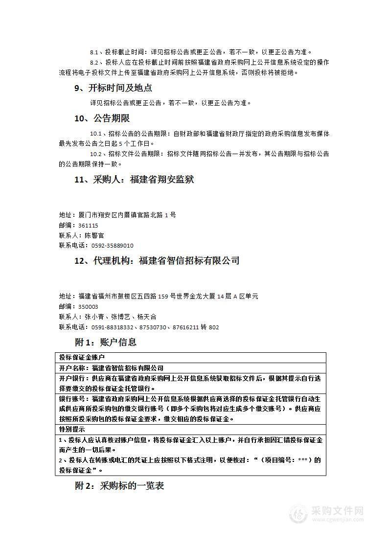 福建省翔安监狱监区空气能热水器项目（货物类采购项目）