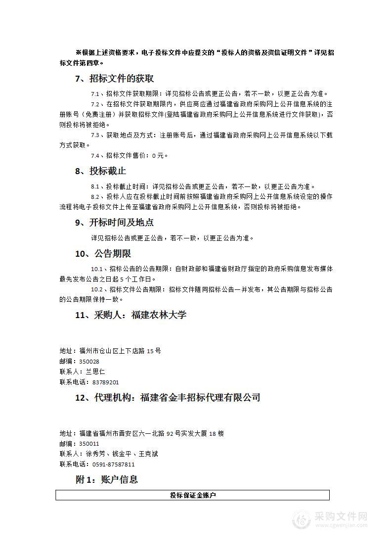 福建农林大学信息系统建设采购项目