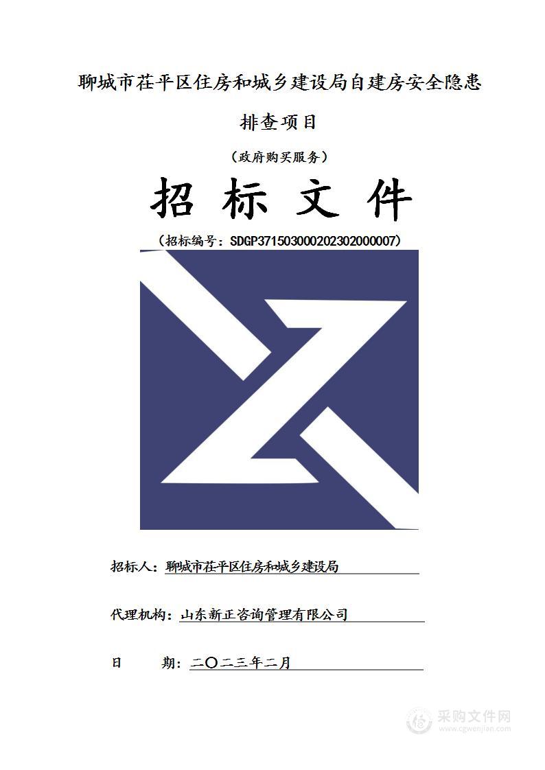 聊城市茌平区住房和城乡建设局自建房安全隐患排查项目