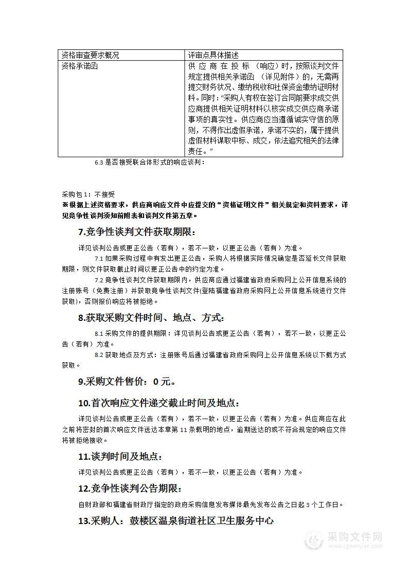 鼓楼区温泉街道社区卫生服务中心2022年办公消耗品及类似物品采购