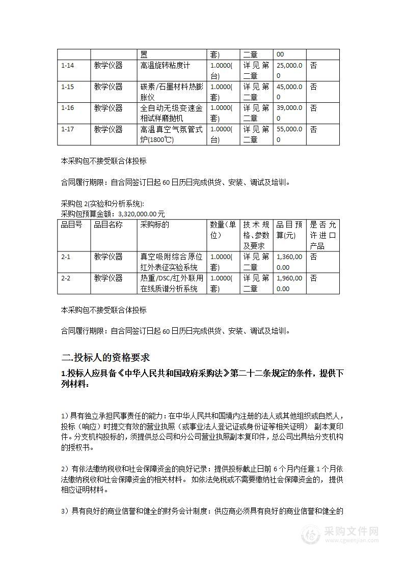 广东石油化工学院劣质油加工重点实验室平台设备购置项目