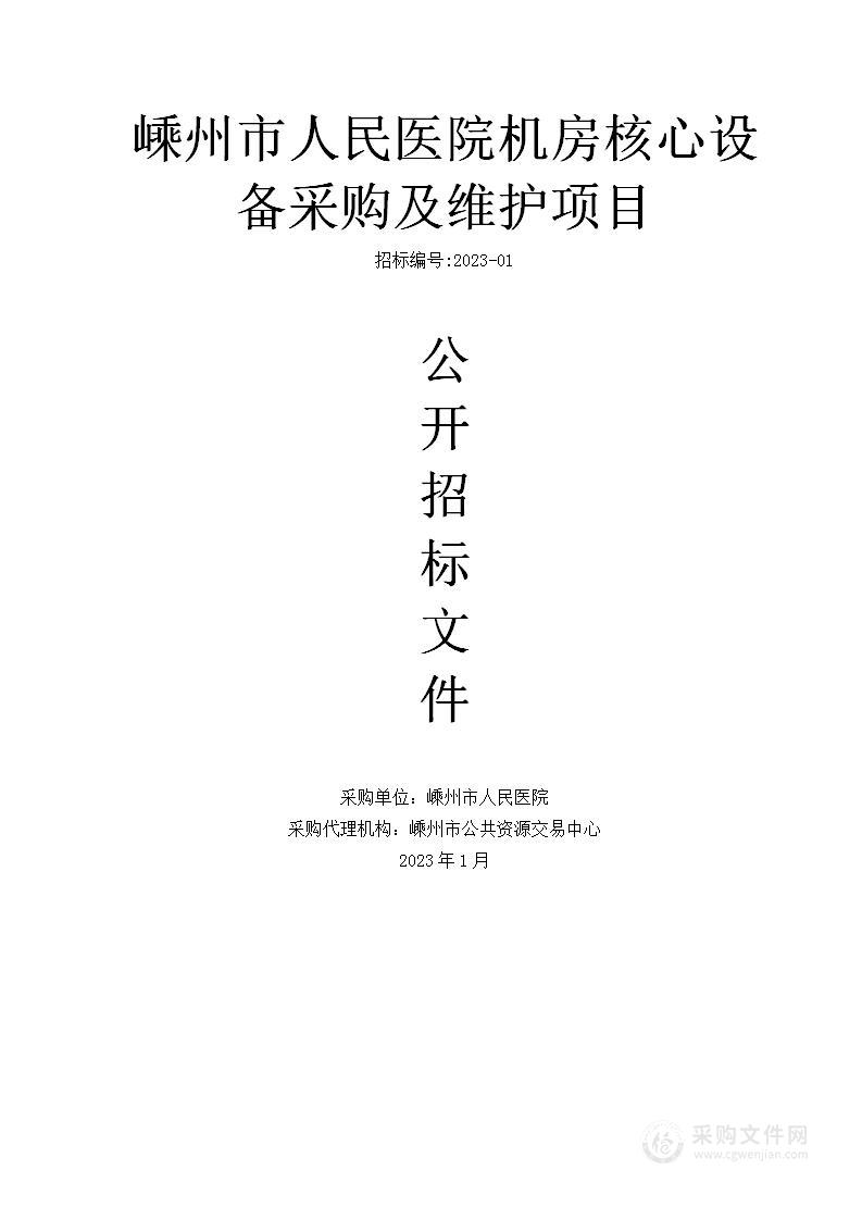 嵊州市人民医院机房核心设备采购及维护项目