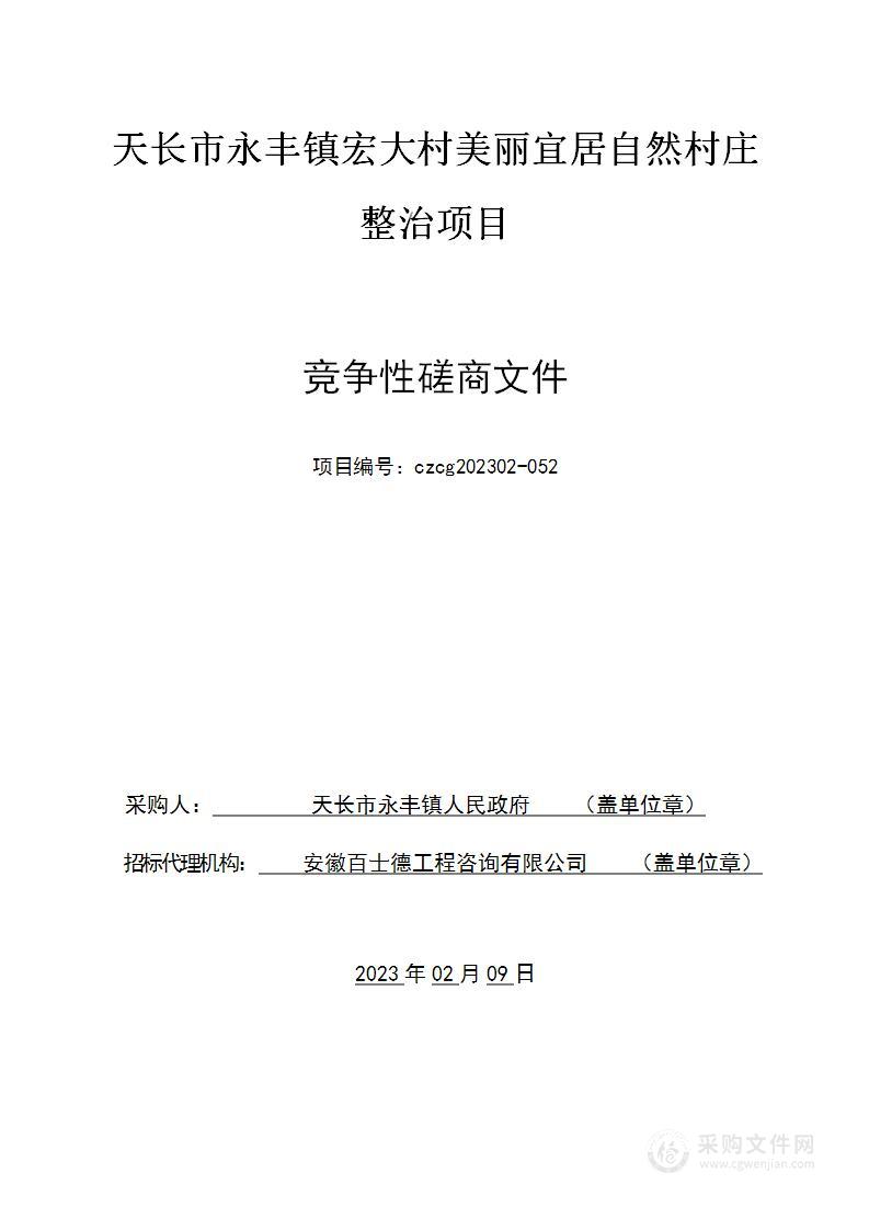 天长市永丰镇宏大村美丽宜居自然村庄整治项目