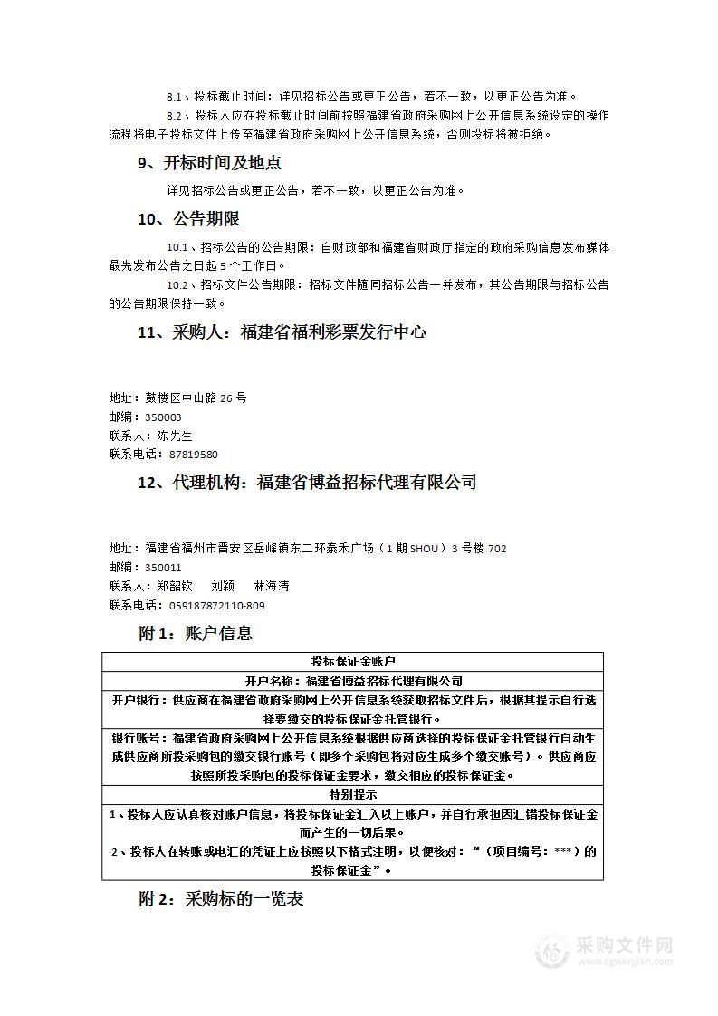 福建省福利彩票发行中心品牌宣传推广综合营销及技术服务采购项目