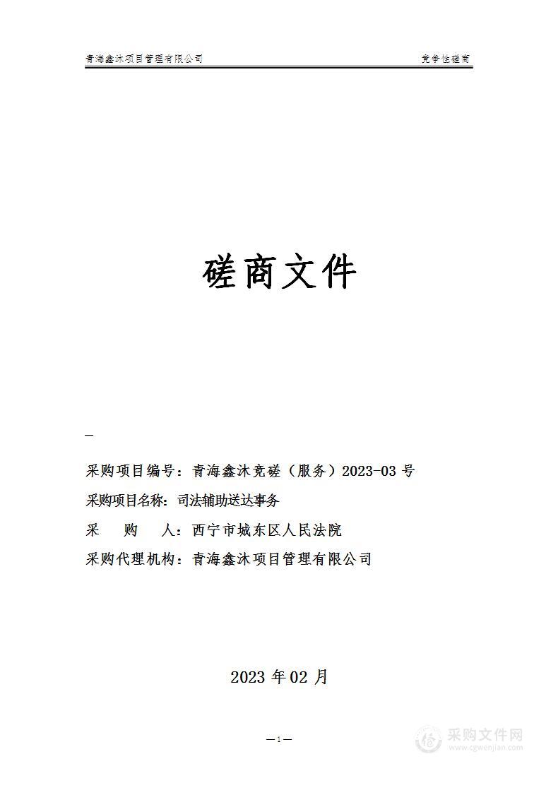 西宁市城东区人民法院司法辅助送达事务外包项目