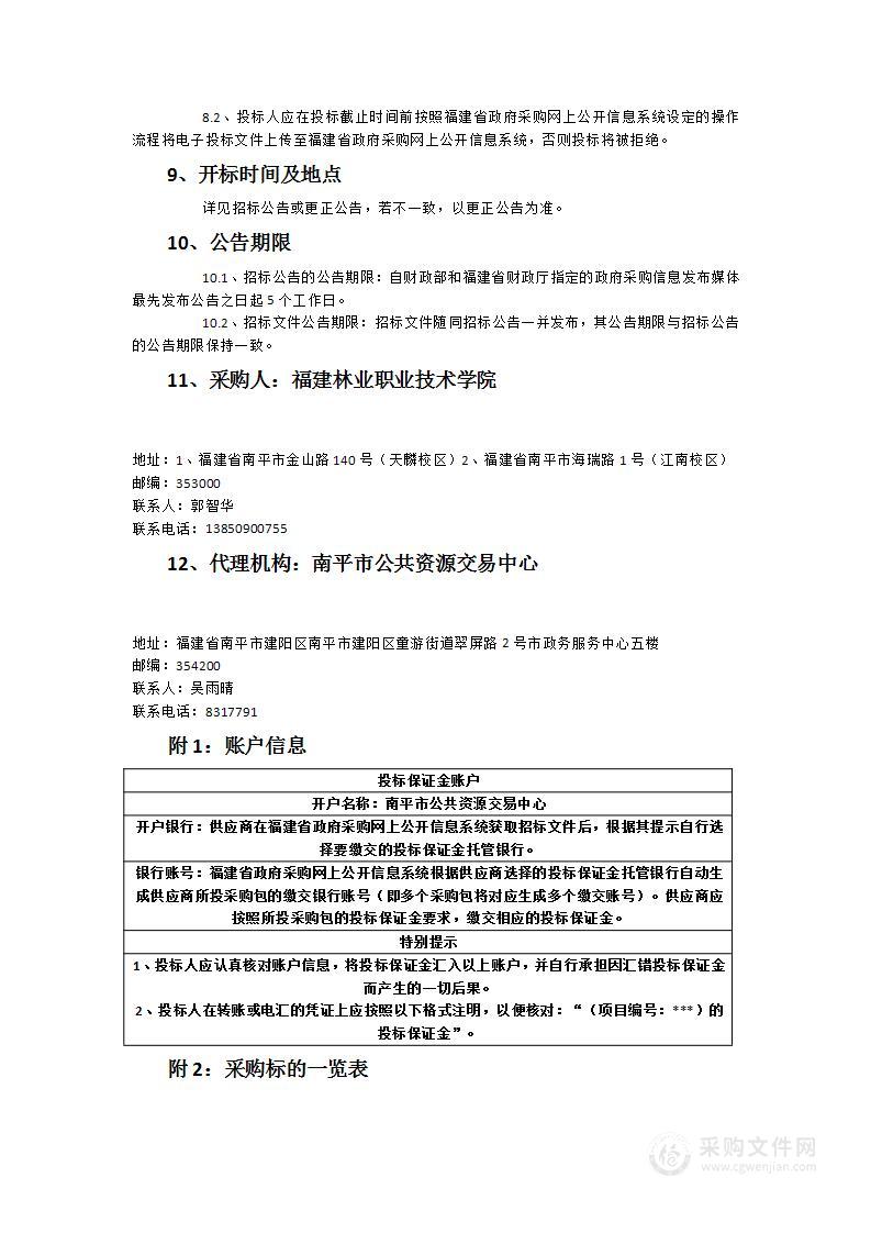 福建林业职业技术学院空调货物类采购项目