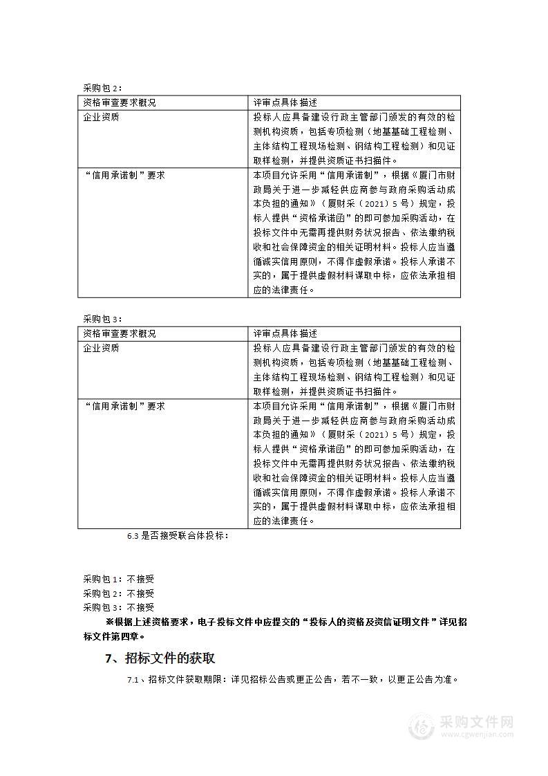 2023年厦门市建设工程监督检测技术服务