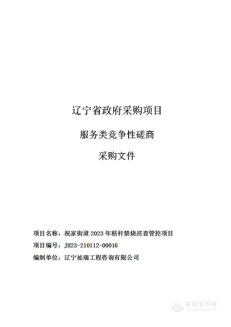 祝家街道2023年秸秆禁烧巡查管控项目