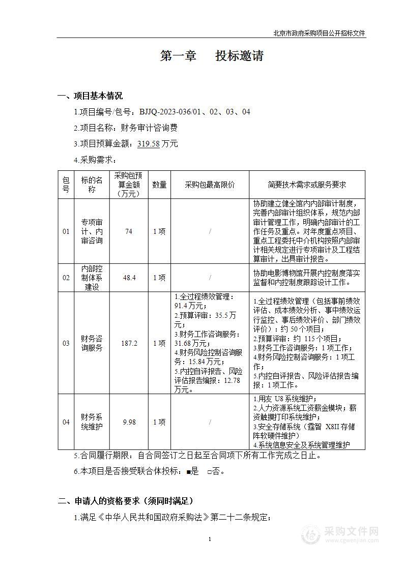 财务审计咨询费