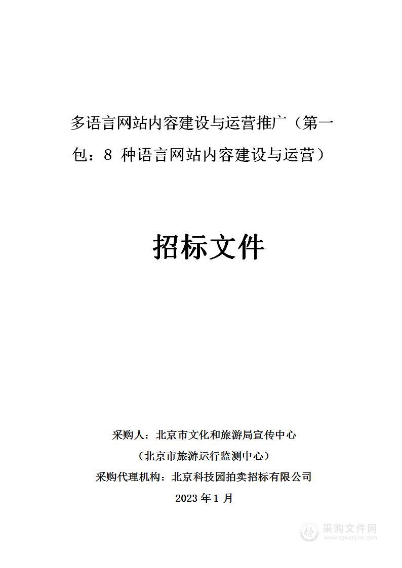 多语言网站内容建设与运营推广平台运营服务采购项目（第一包）