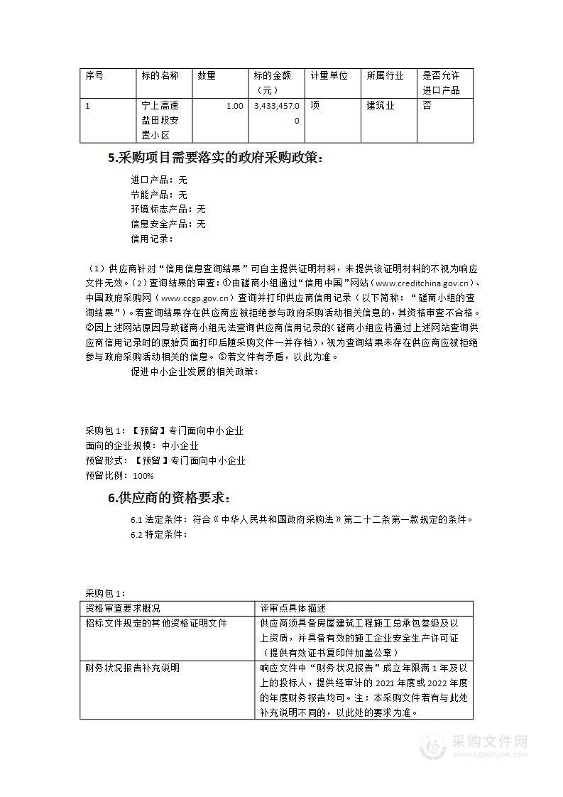 宁上高速盐田段安置小区