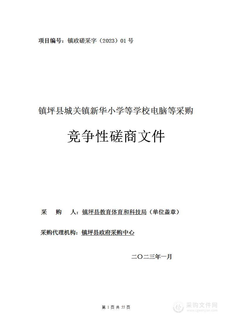 镇坪县城关镇新华小学等学校电脑等采购