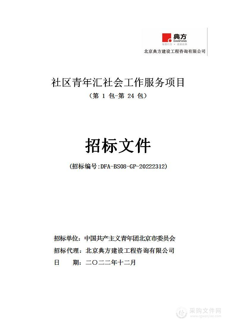 社区青年汇社会工作服务项目