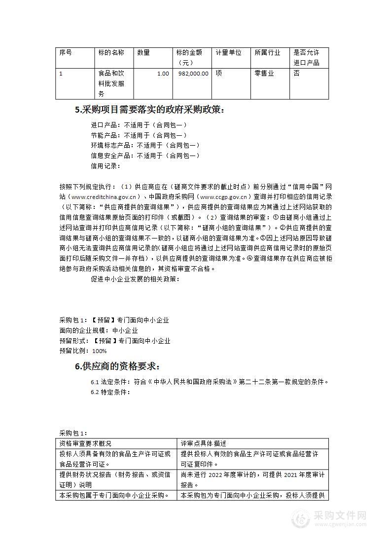 南安市梅岭中学食堂食品配送服务采购