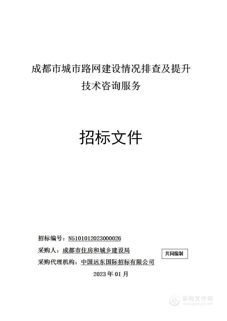 成都市城市路网建设情况排查及提升技术咨询服务