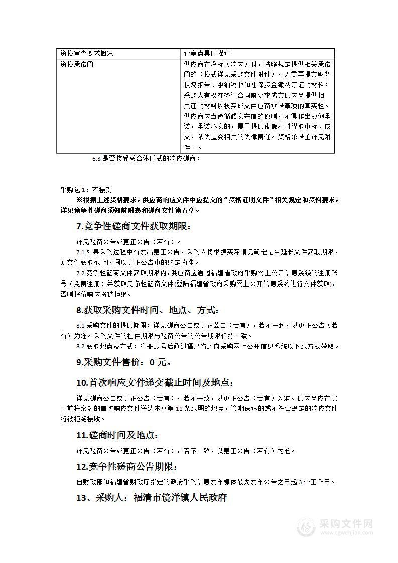 福清市镜洋镇建设综治中心及“四级”巡防指挥中心采购项目