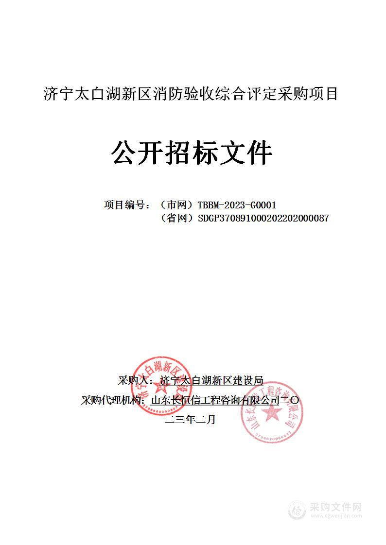 济宁太白湖新区消防验收综合评定采购项目