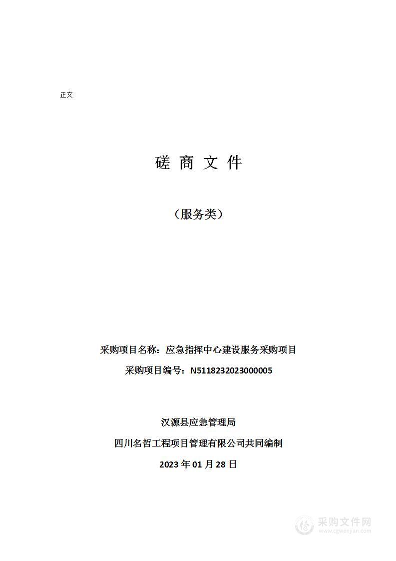 汉源县应急管理局应急指挥中心建设服务采购项目