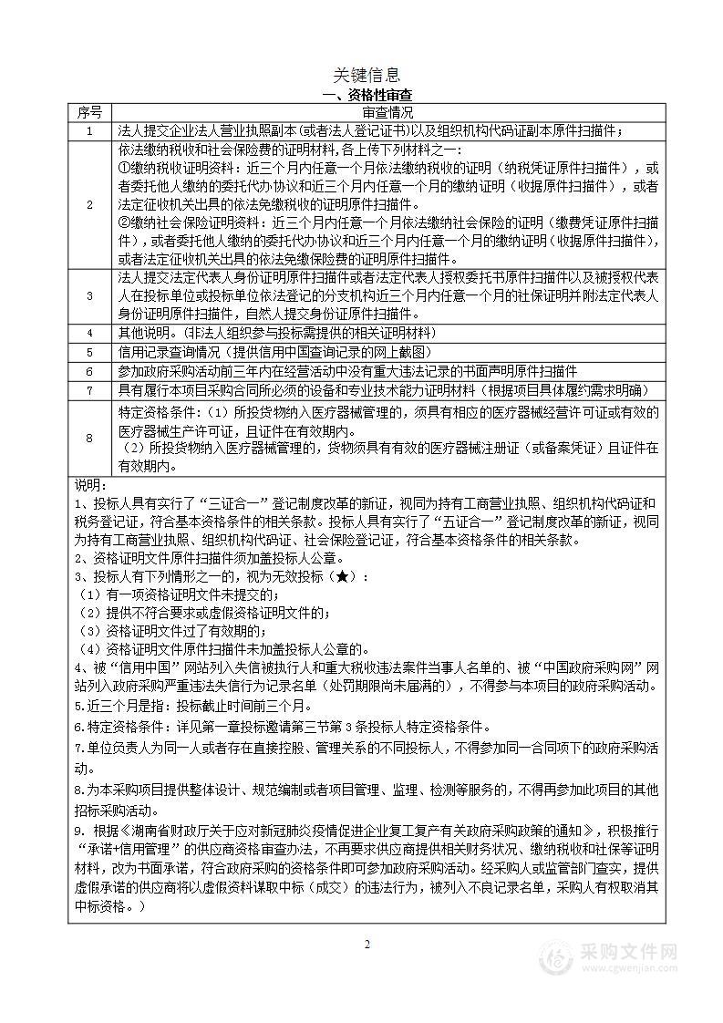 华容县二人民医院医疗设备采购项目