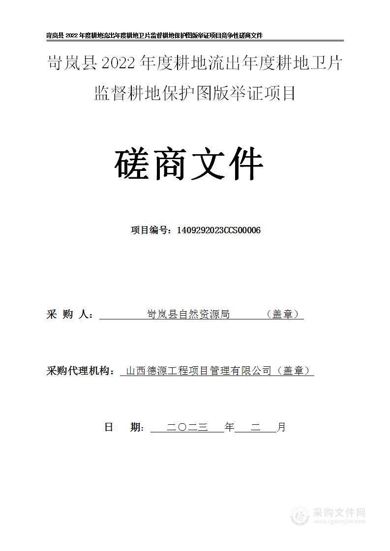 岢岚县2022年度耕地流出年度耕地卫片监督耕地保护图版举证项目