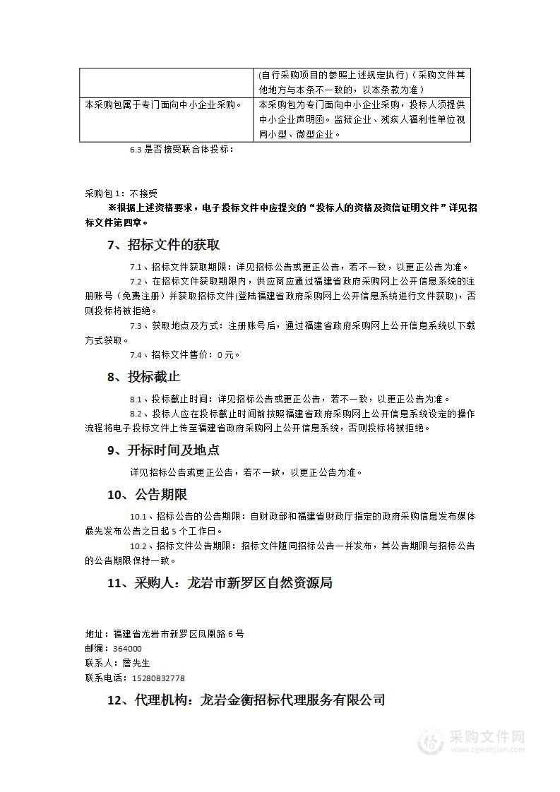 龙岩市新罗区自然资源局2023年度新罗区松材线虫病防治服务类采购项目