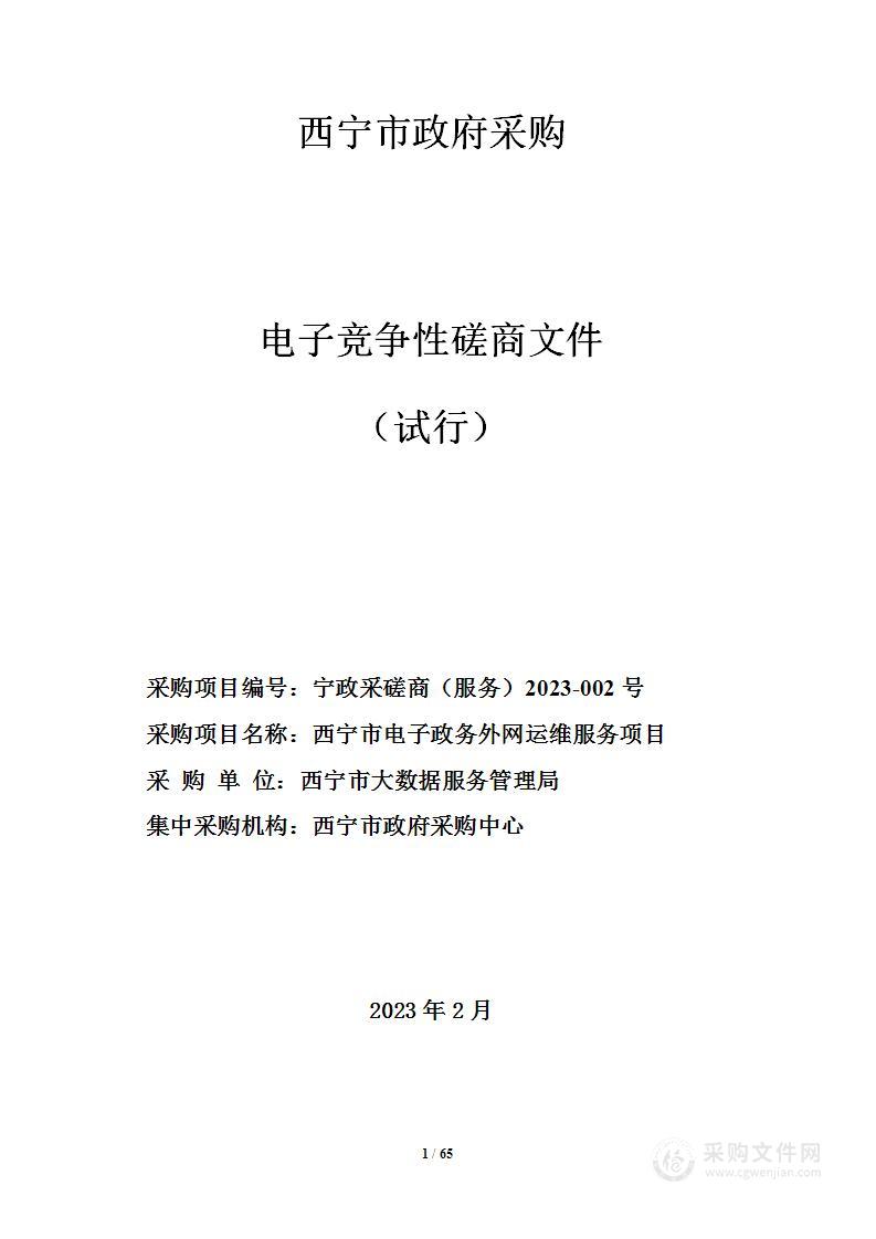 西宁市电子政务外网运维服务项目