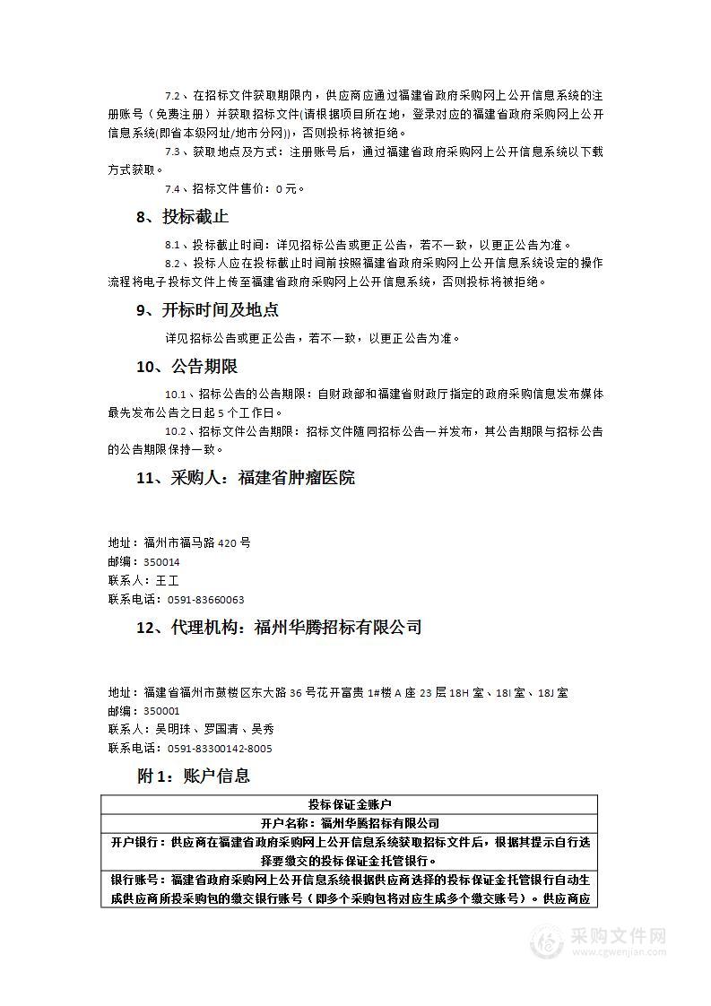 福建省肿瘤医院门诊楼中央空调采购货物类采购项目