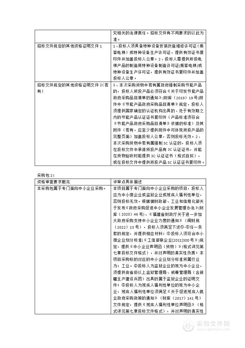 长乐区老年人体育活动中心电梯和柴油发电机组安装采购项目