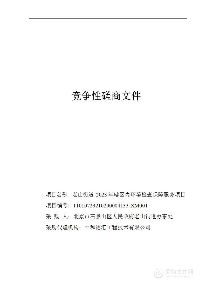 老山街道2023年辖区内环境检查保障服务项目