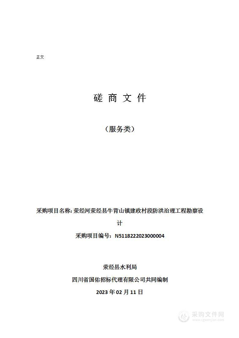 荥经河荥经县牛背山镇建政村段防洪治理工程勘察设计