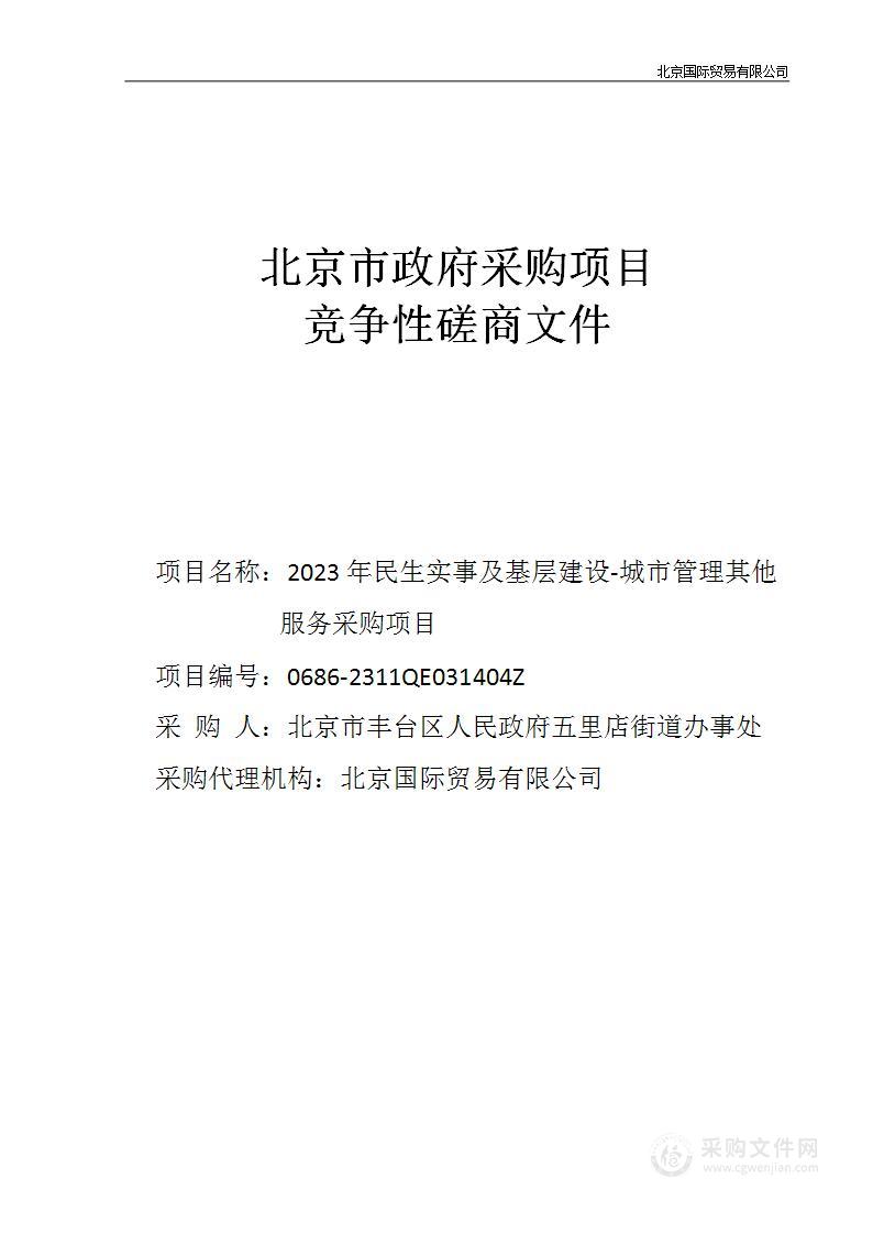 2023年民生实事及基层建设-城市管理其他服务采购项目