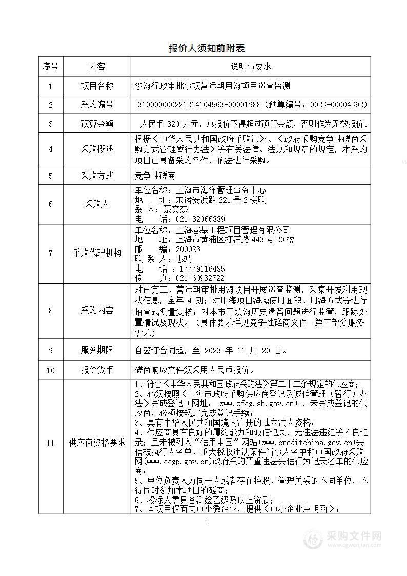 涉海行政审批事项营运期用海项目巡查监测