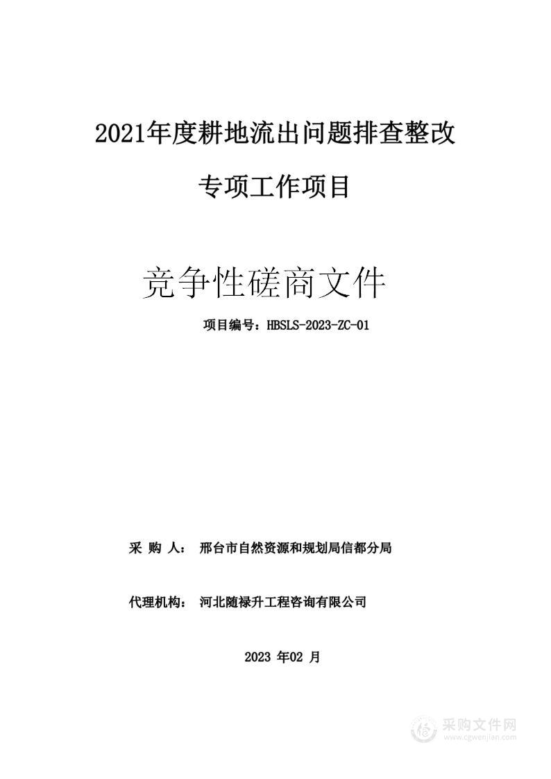 2021年度耕地流出问题排查整改专项工作项目