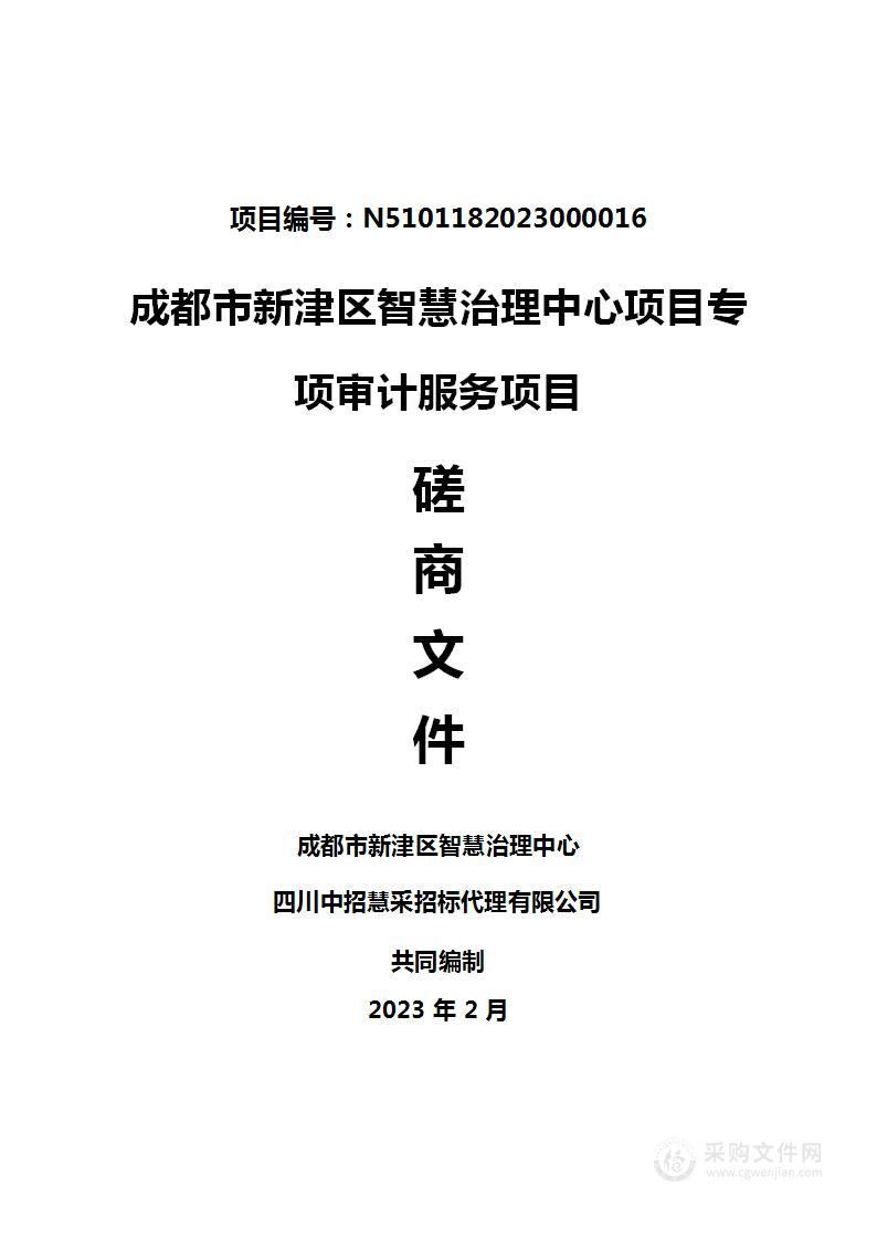 成都市新津区智慧治理中心项目专项审计服务