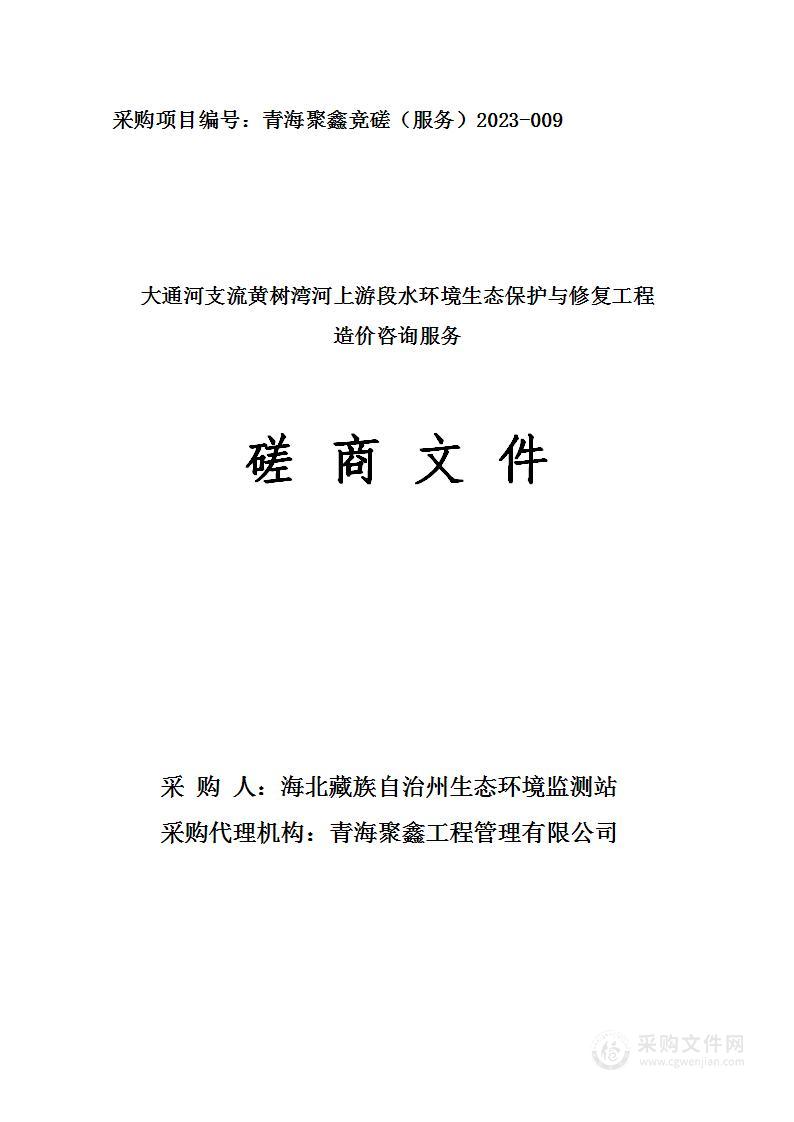 大通河支流黄树湾河上游段水环境生态保护与修复工程造价咨询服务