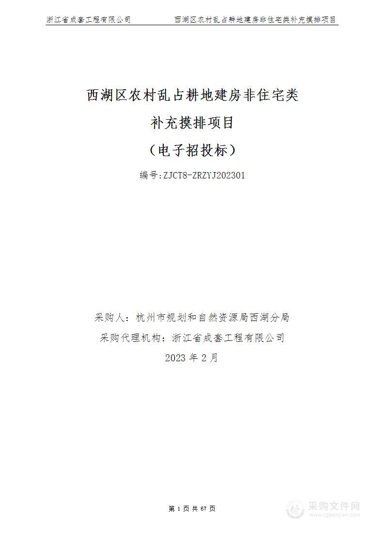 西湖区农村乱占耕地建房非住宅类补充摸排项目