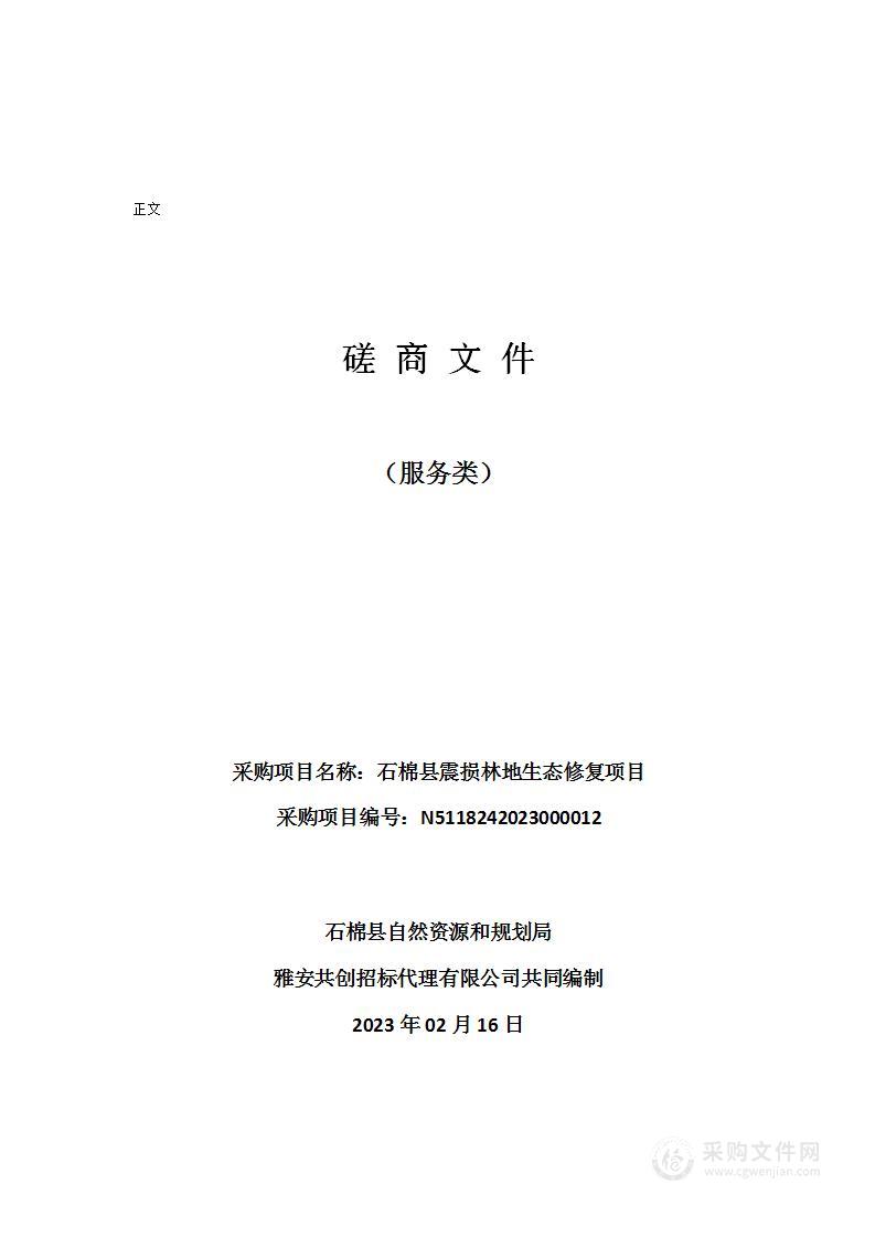 石棉县震损林地生态修复项目