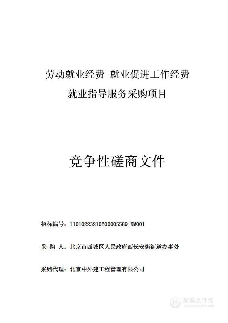 劳动就业经费-就业促进工作经费就业指导服务采购项目