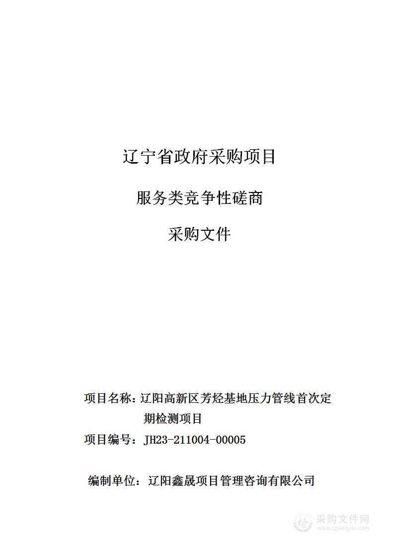 辽阳高新区芳烃基地压力管线首次定期检测项目