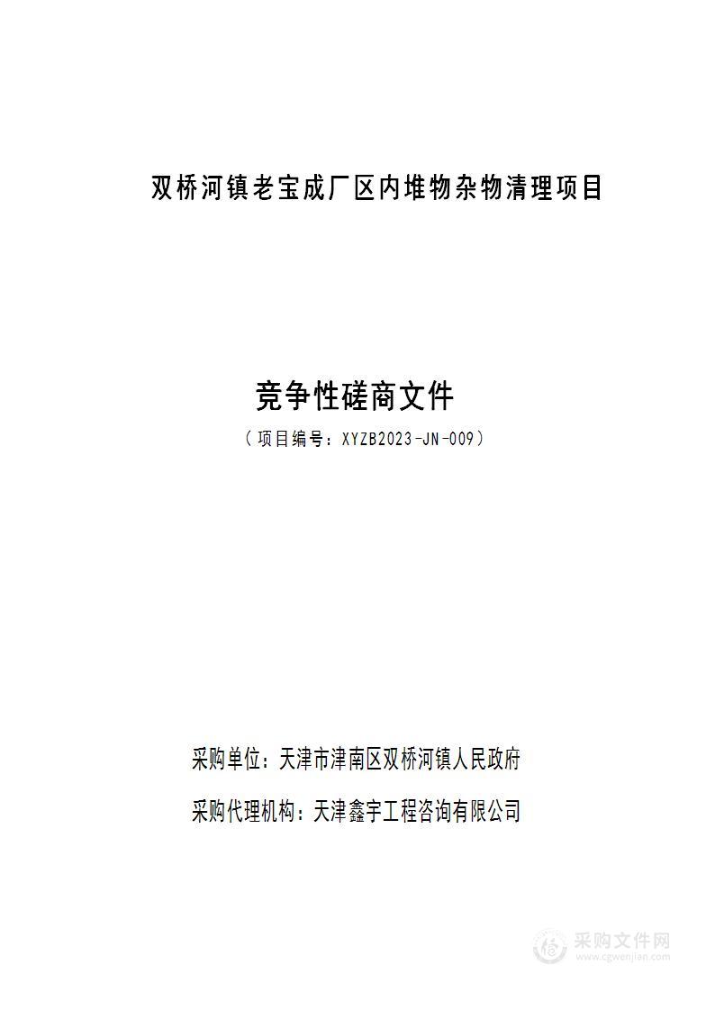 双桥河镇老宝成厂区内堆物杂物清理项目