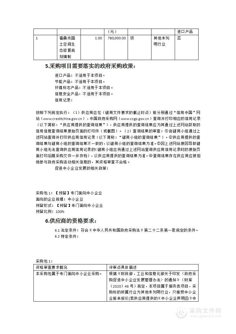 福鼎市国土空间生态修复规划编制