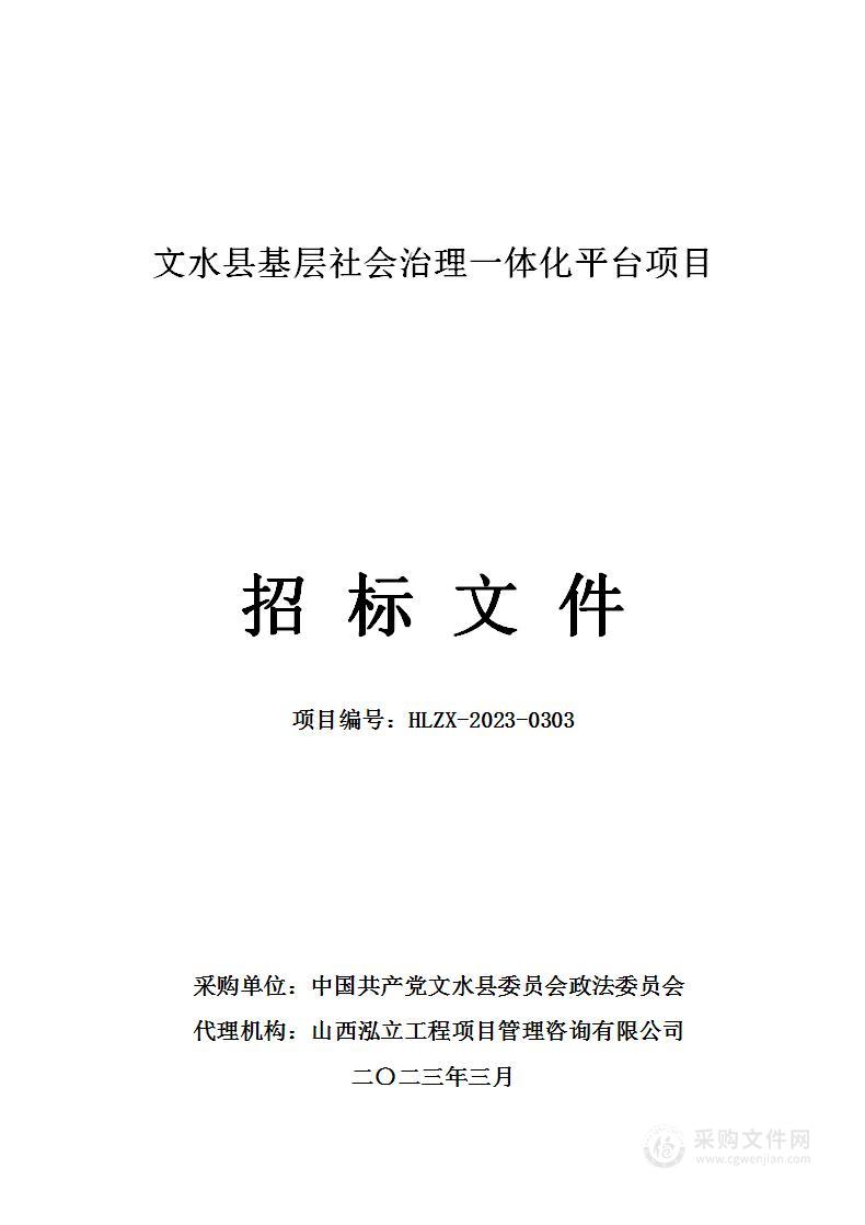 文水县基层社会治理一体化平台项目