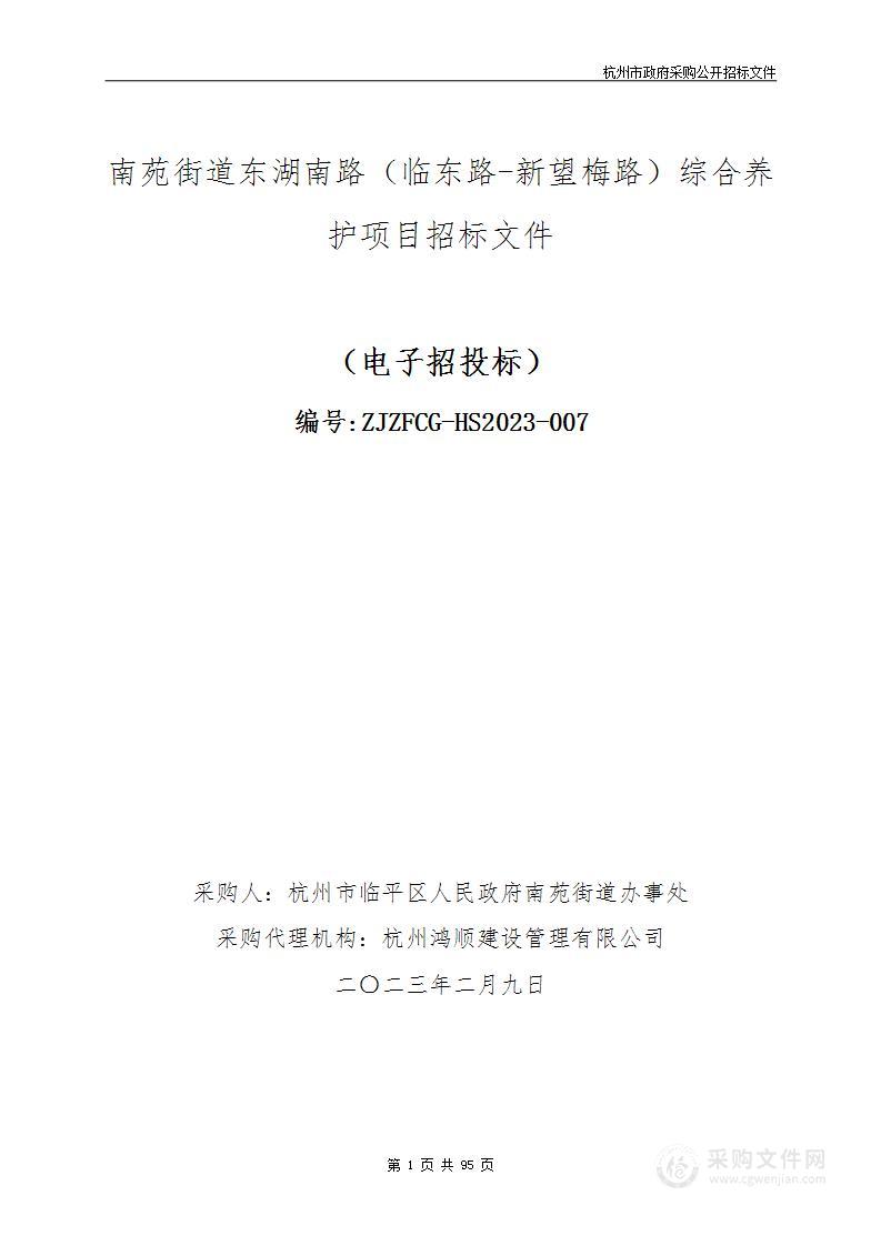 南苑街道东湖南路（临东路-新望梅路）综合养护项目