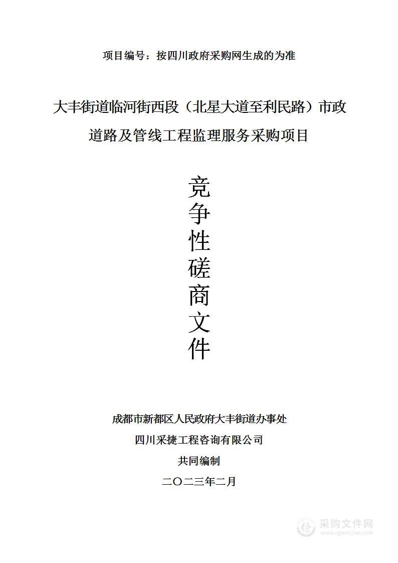 大丰街道临河街西段（北星大道至利民路）市政道路及管线工程监理服务采购项目