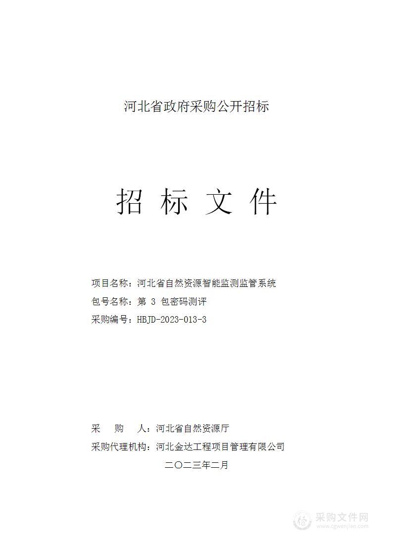 河北省自然资源智能监测监管系统第3包密码测评