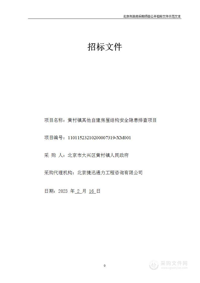 黄村镇其他自建房屋结构安全隐患排查项目