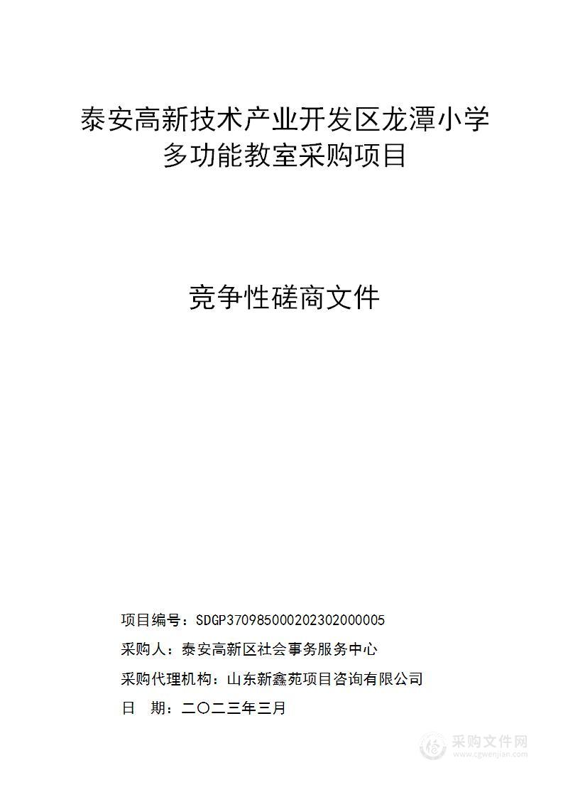 泰安高新技术产业开发区龙潭小学多功能教室采购项目