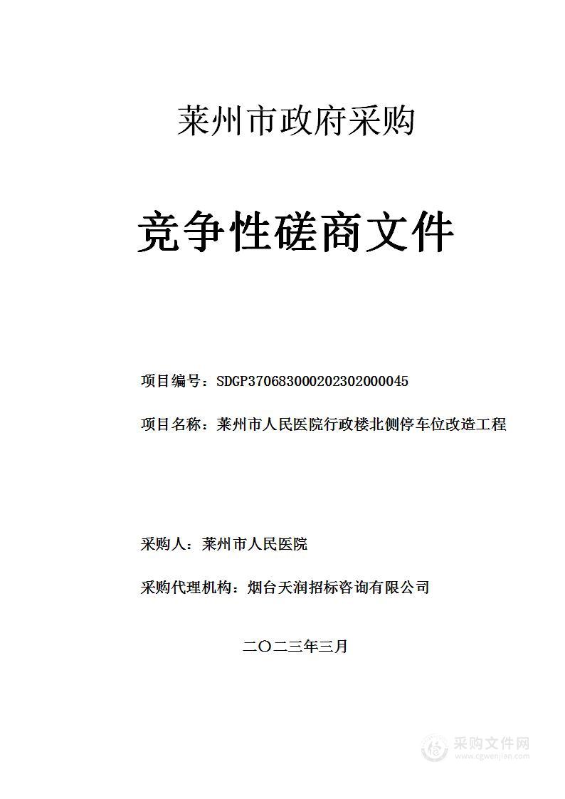 莱州市人民医院办公楼后停车场改造项目